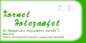 kornel holczapfel business card